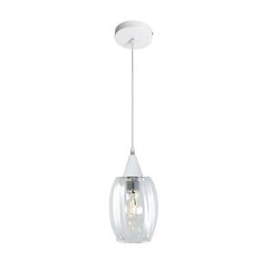 Lustre Pendente Taschibra Badih Pp Canelado E27 Transparente Bivolt Branco