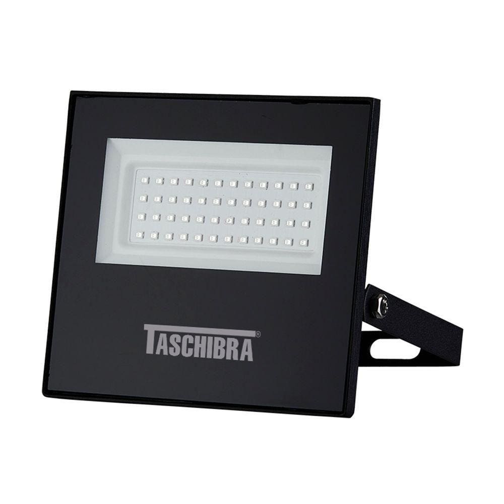 Kit 6 Refletores Taschibra Led Tr Slim 30w 6500k Preto Bivolt