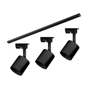 Kit Trilho Taschibra Com 3 Spot Track Ar70 Gu10 Bivolt Preto