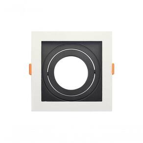 Spot Recuado De Embutir Quadrado Par 20 Branco Com Preto Taschibra