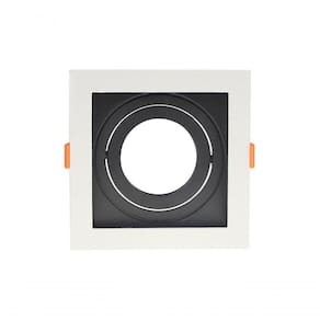 Spot Recuado De Embutir Quadrado Móvel Par30 Branco+preto Taschibra