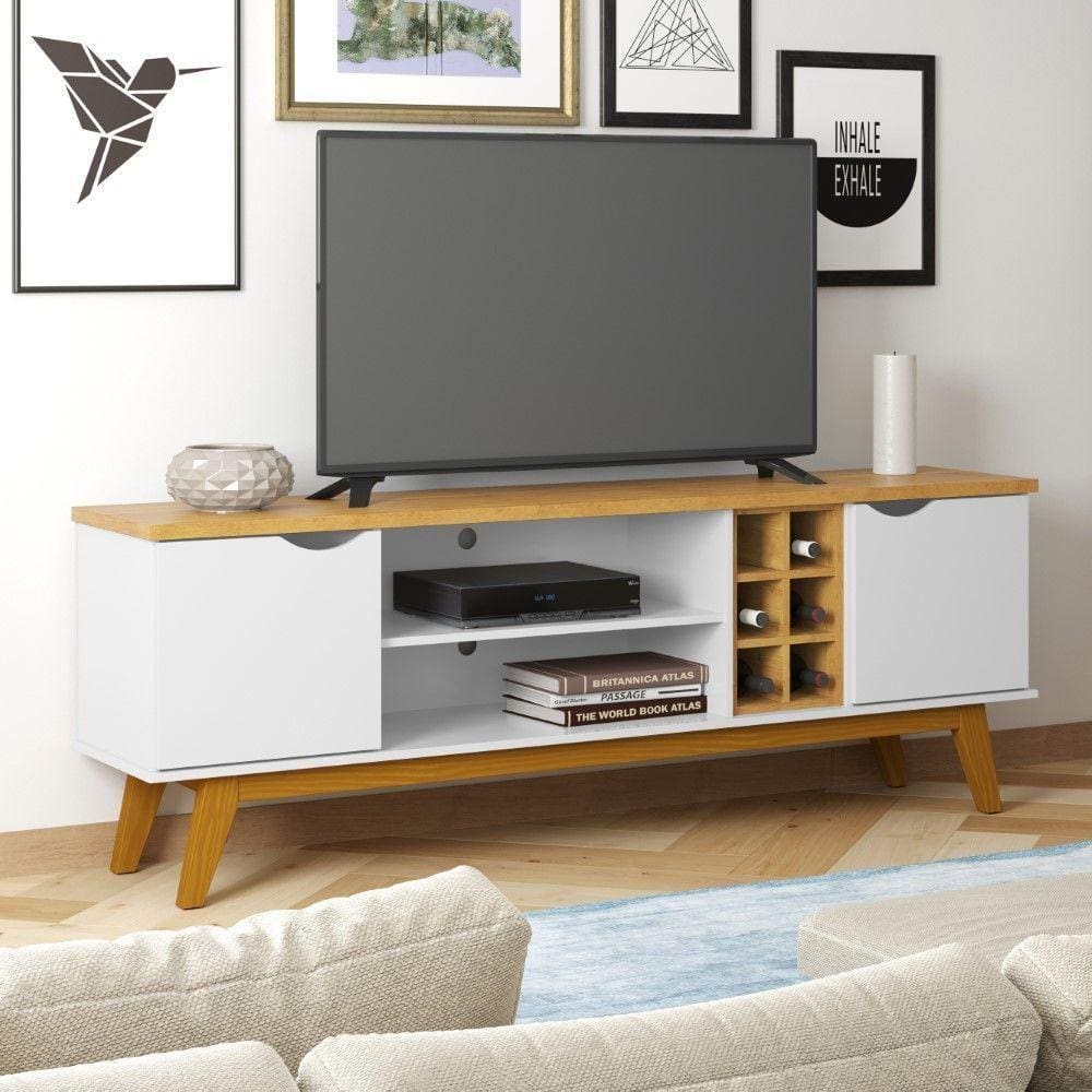 Rack Prism 1.8 Branco Acetinado/cinamomo - Patrimar | Casas Bahia