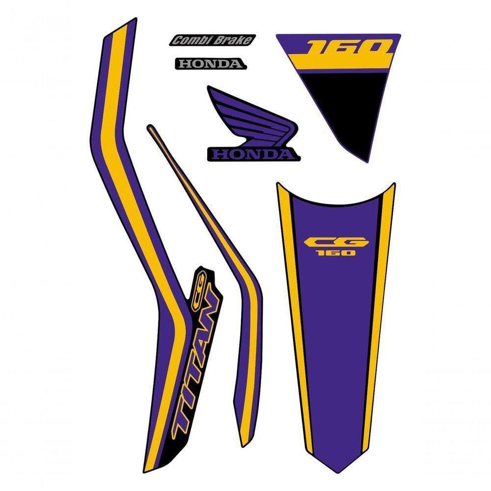 Kit Adesivo Faixa Protetor Cg Titan 160 Ano 2018 A 2021 Azul
