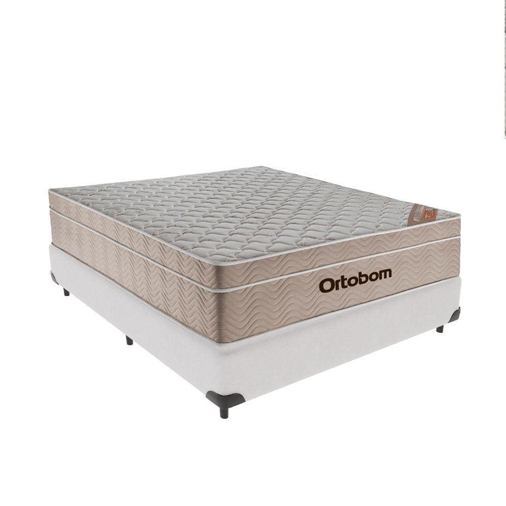 Cama + Box Airtech Colchão Ortobom Viúva 128cm Springpocket Cor:branco