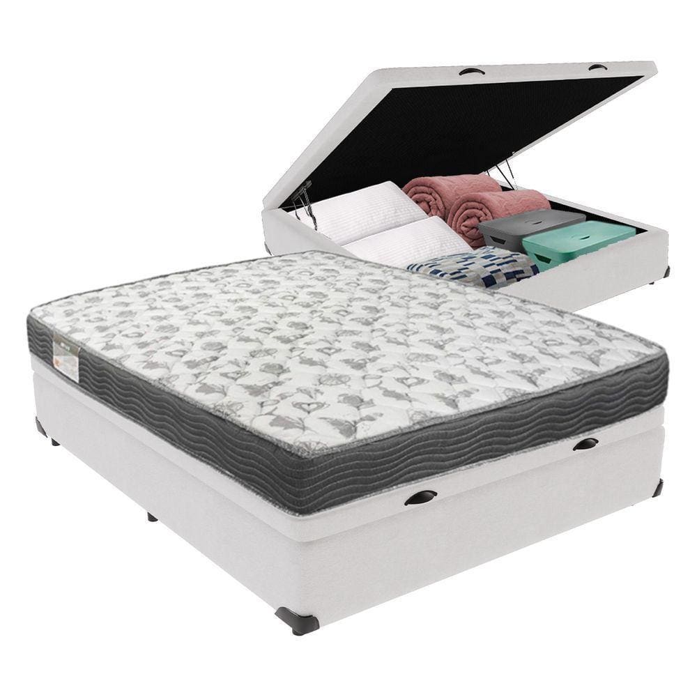 Conjunto Ortobom Iso100 D33 Casal Com Box Baú Branco