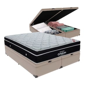 Colchão Elegant Ortobom Base Baú Bege King Molas Ensacadas