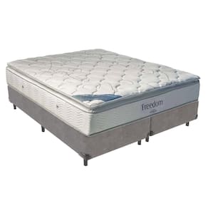 Freedom Queen Ortobom Viscoelástico D33 Box Cinza De Madeira