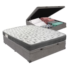 Cama Box Iso100 Baú Ortobom Casal Cinza Espuma D33