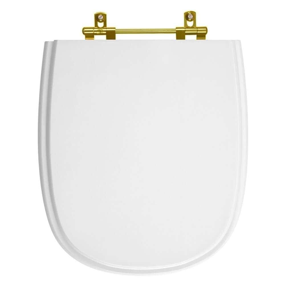Assento Sanitário Sabatini Branco para vaso Icasa com Ferragem Dourada