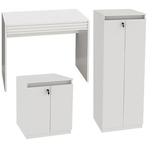 Escrivaninha Armario e Balcao Para Escritorio MEX73X51X49 Branco Tecno Mobili