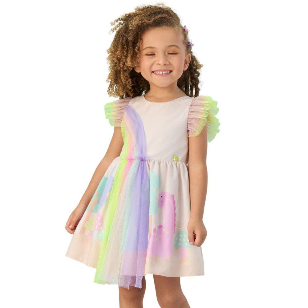 Vestido Inverno Dinotopia com Tule Mon Sucre 274