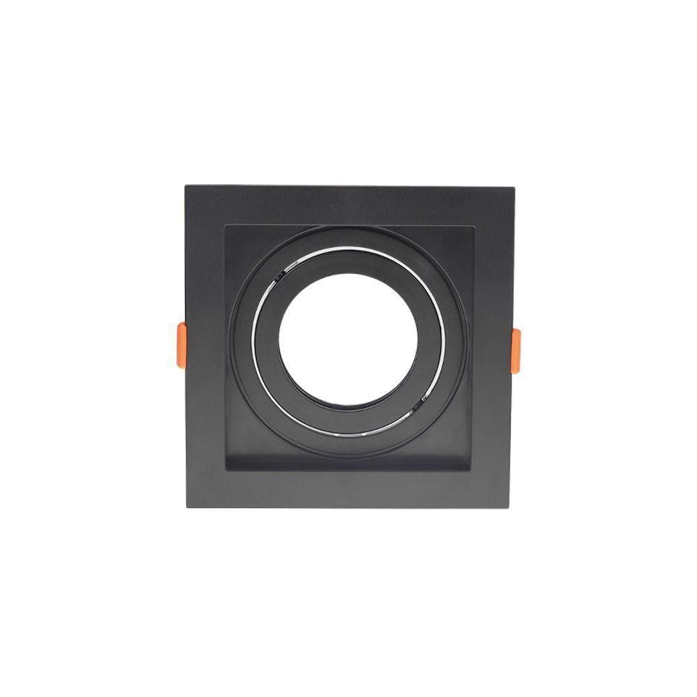 Spot De Embutir Recuado Nordecor Flea Para 1 Lâmpada Par 20 Quadrado Preto