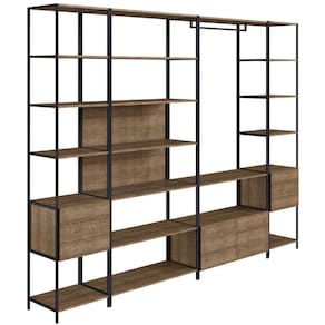 Closet 3 Estantes Industrial Steel Quadra Artesano 270 cm (largura) MDP Vermont Estrutura Aço Preto