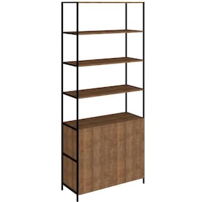 Estante Industrial Steel Quadra Artesano 90 cm (largura) MDP Vermont Estrutura Aço Preto 2 Portas