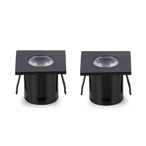 Kit 2 Spot Para Móvel Taschibra Pik Led Quadrado Preto Bivolt 3000k Luz Quente