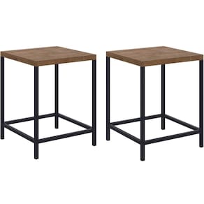 Kit 2 Banquetas Baixas Industrial Steel Quadra Artesano 45 cm (altura) MDP Vermont Aço Preto Fosco
