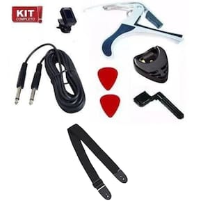 Kit Acessórios Violão Encordoador Cabo Afinador Palheta Capo