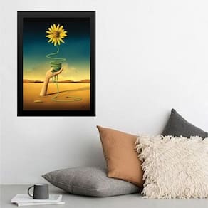 Quadro Salvador Dalí Margarida Amarela 24X18Cm - Com Vidro