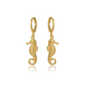 Brinco Cavalo Marinho - Banhado em Ouro 18k