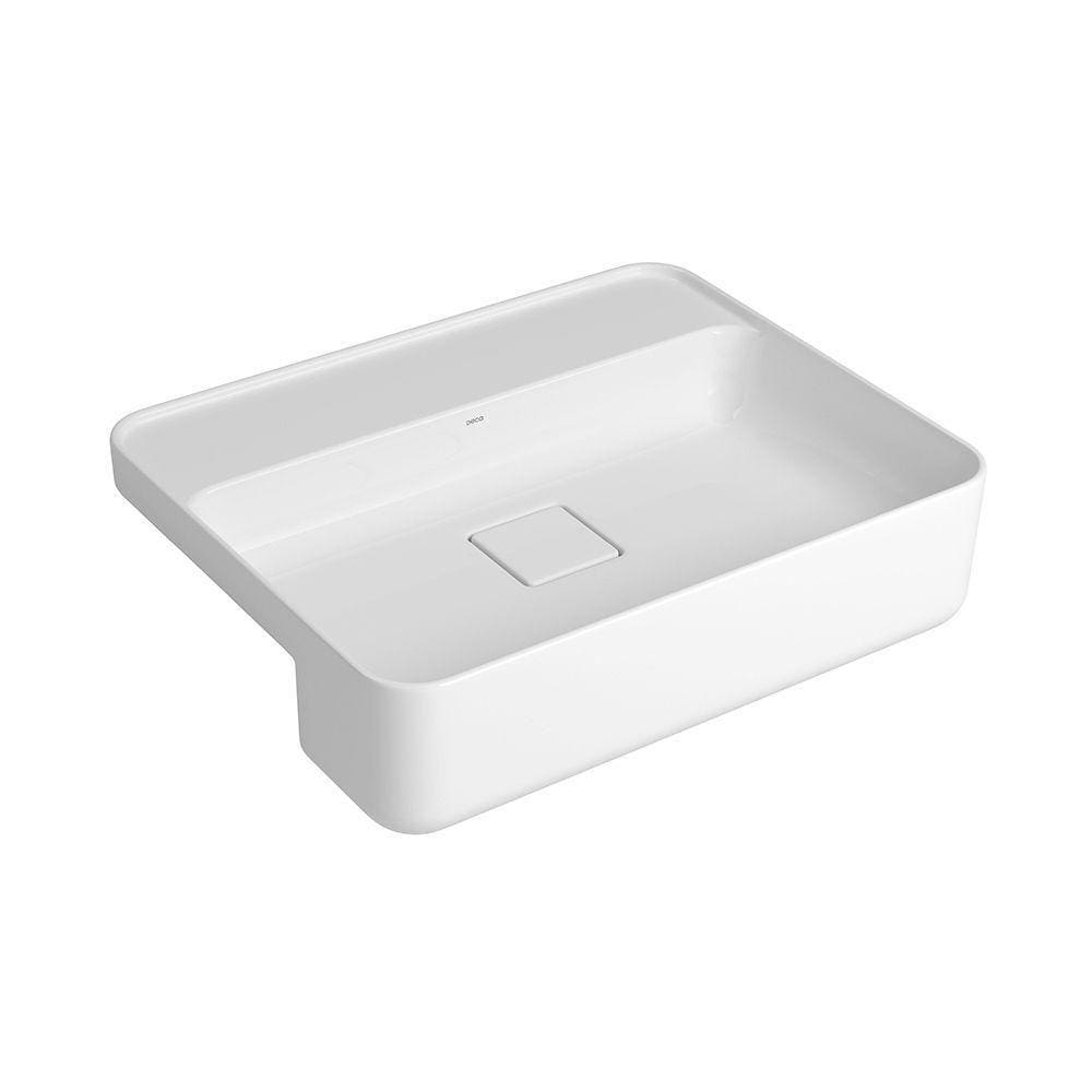 Cuba De Semiencaixe Deca Slim 50x40 L.63050.m.17 Retangular Com Mesa Branca