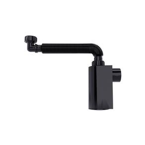 Sifão Sanfonado Blukit De Parede Com Copo 47cm Preto Universal