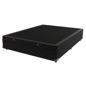 Base Box Com Baú Bege Viúvo 128cm De Madeira Kazamix Cor:preto