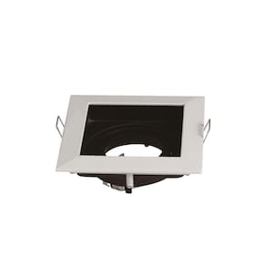 Spot De Embutir Recuado Blumenau Lince Para Lâmpada Mr16 Quadrado Bivolt Branco - Preto