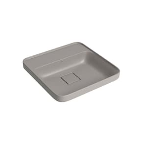 Cuba De Sobrepor Deca Slim 40x40 L.21040.m.85 Quadrada Com Mesa Soft Antracite