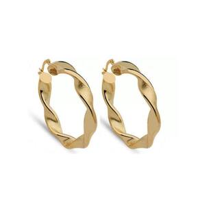 Argola Trançada Diamantada - Banhada em Ouro 18k