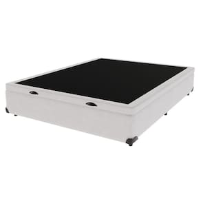 Base Box Baú Casal Branco De Madeira 138cm Kazamix