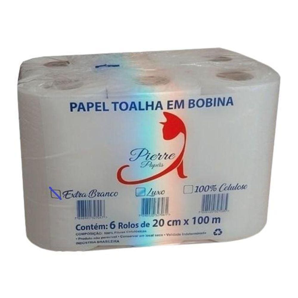 Papel Toalha Em Bobina Com 6 Rolos - Pierre