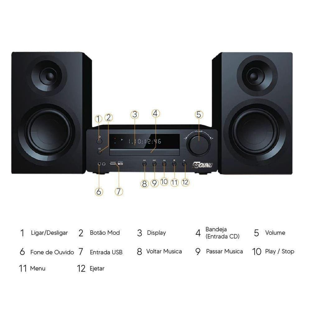 Mini System Ss-002 Ssound 330W Cd/Mp3 | Casas Bahia