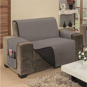 Protetor De Sofá Dupla Face Impermeável Mr 2 Lugares King - Preto-cinza