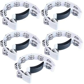 Kit Com 5 Pandeirolas Pandeiro Meia Lua Branco Pml001Bc