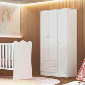 Guarda Roupa Roupeiro Infantil Doce Sonho 2617 Qmovi Branco