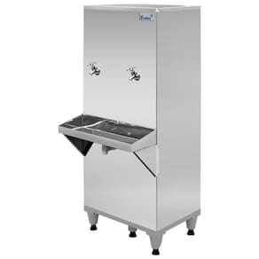 Bebedouro Industrial Inox Coluna 25 Litros 2 Torneiras Ra25 Com Kit Filtro 220V - Frisbel