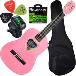 Kit Violão Acústico Infantil 1/2 Cor Rosa Austin Envio 24H