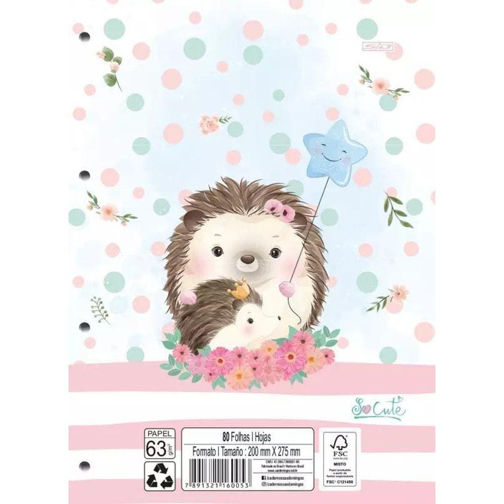 Bloco Para Fichario So Cute Decorado 80 Folhas São Domingos