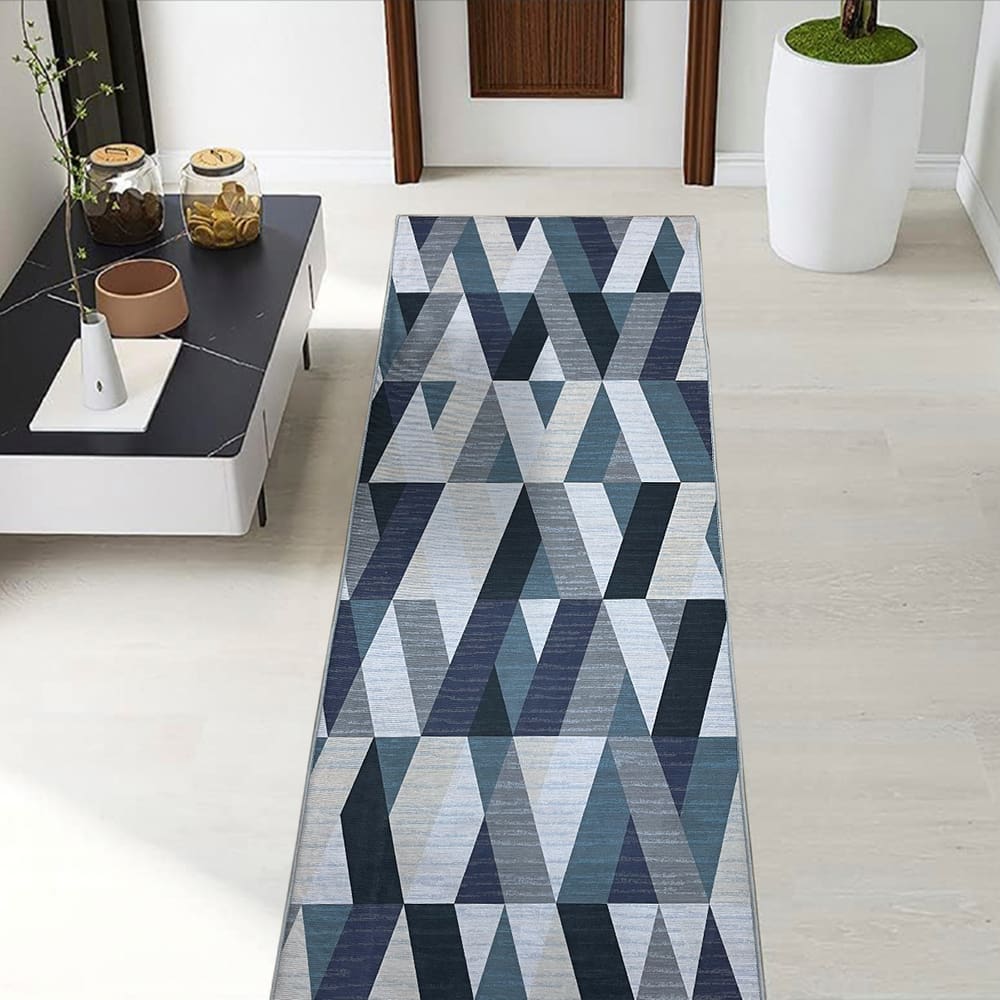 Tapete Passadeira Sala Quarto 0,60 M X 1,80m Antiderrapante Berlim Estampado Abstrato