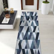 Tapete Passadeira Sala Quarto 0,60 M X 1,80m Antiderrapante Berlim Estampado Abstrato