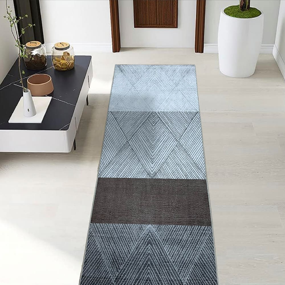 Tapete Passadeira Sala Quarto 0,60 M X 1,80m Antiderrapante Berlim Estampado Abstrato