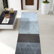 Tapete Passadeira Sala Quarto 0,60 M X 1,80m Antiderrapante Berlim Estampado Abstrato