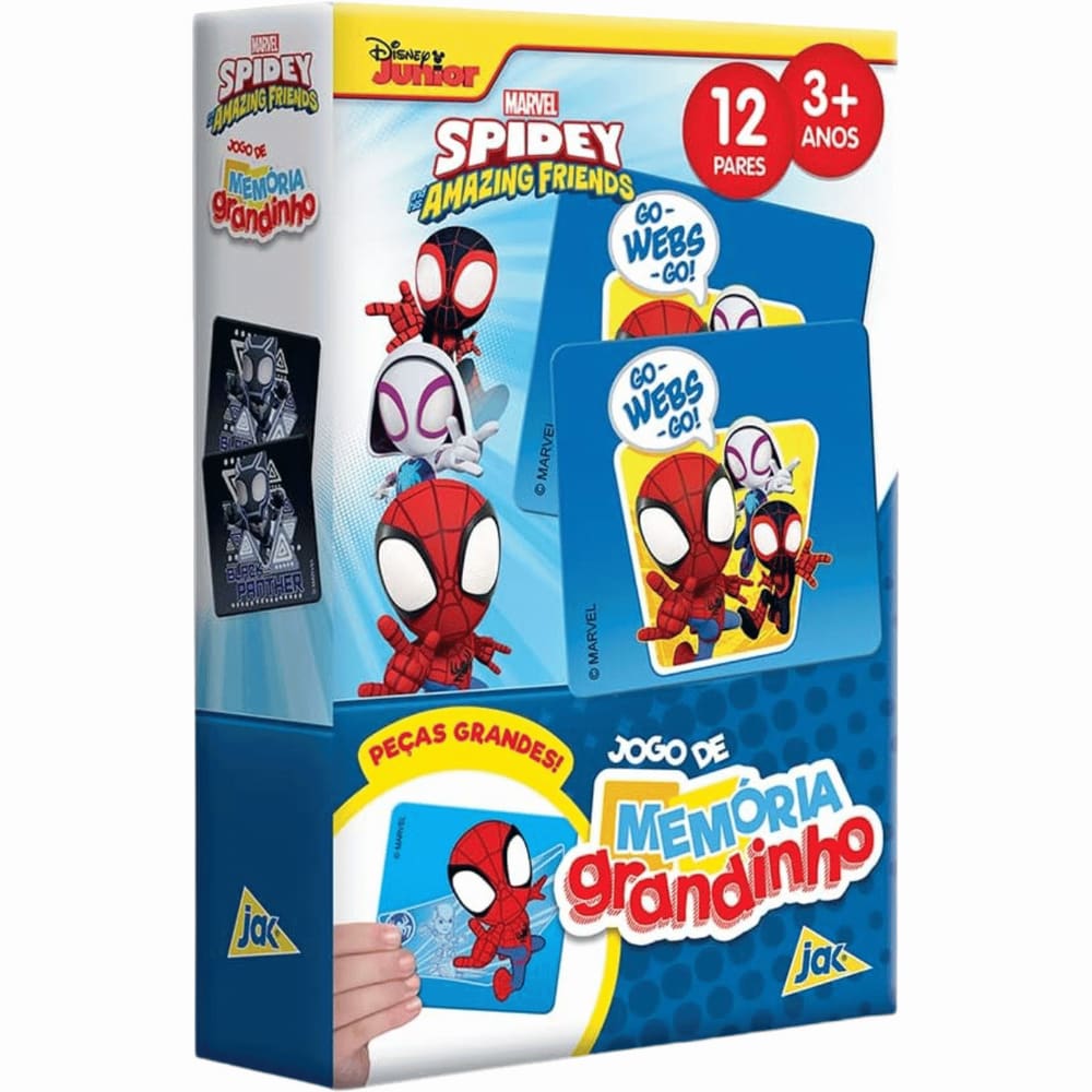 Brinquedo Jogo de Memoria Grandinho Spidey 12 Pares Toyster