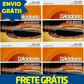 Kit 4 Encordoamento D`Addario Violão Aço Ez900