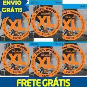 Kit 6 Encordoamento D`Addario Violão Aço Exl110