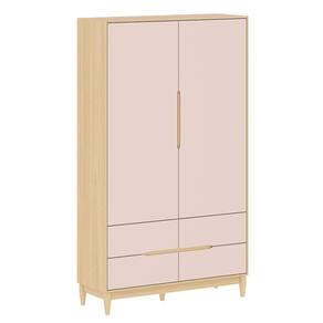 Guarda-Roupa Tomi 2 Portas e 4 Gavetas - Carvalho Malva com Rosa