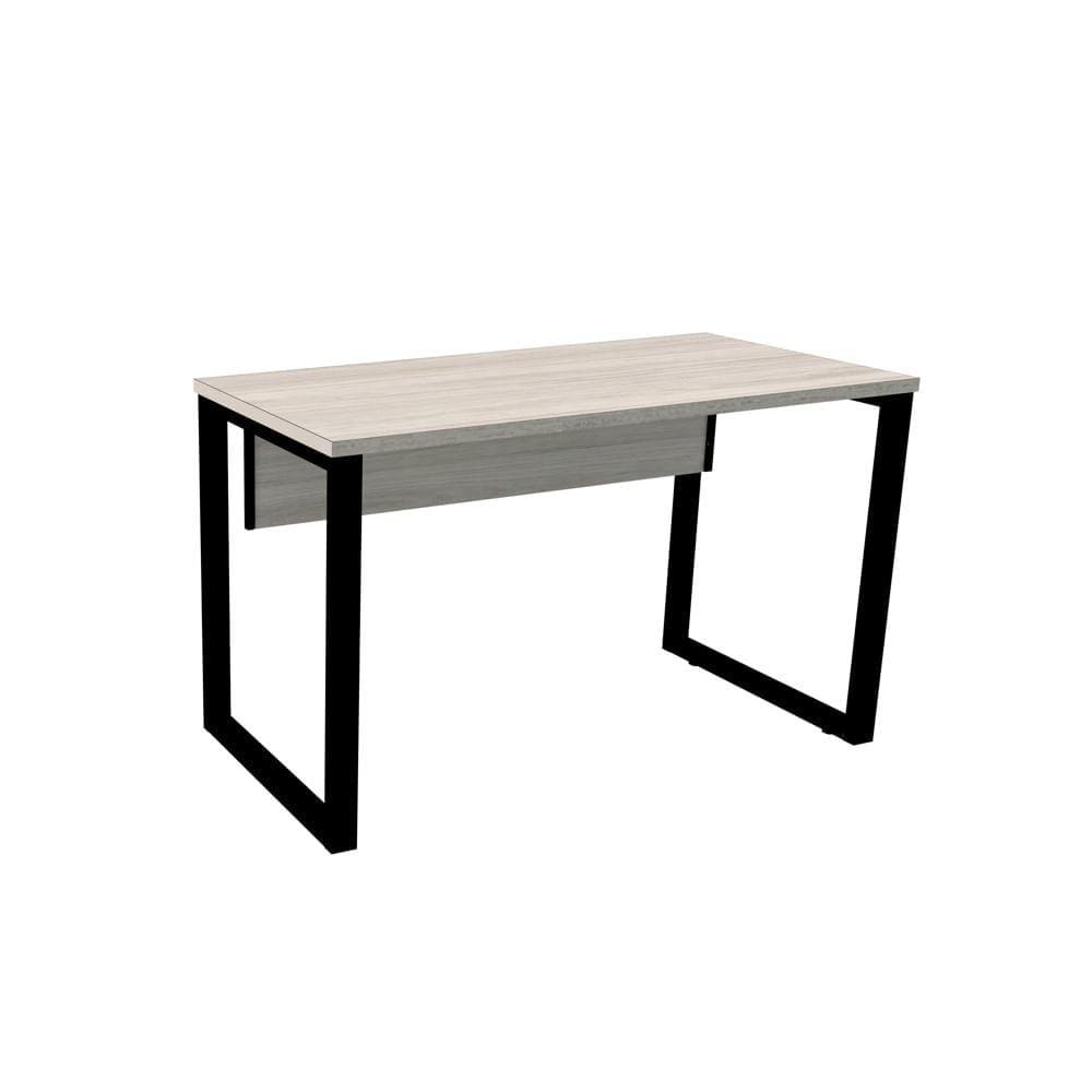 Mesa de Escritório Pé Tubular PE25 em MDP 134 x 60 cm Cor Nogueira CasaBlanca e Base Preta