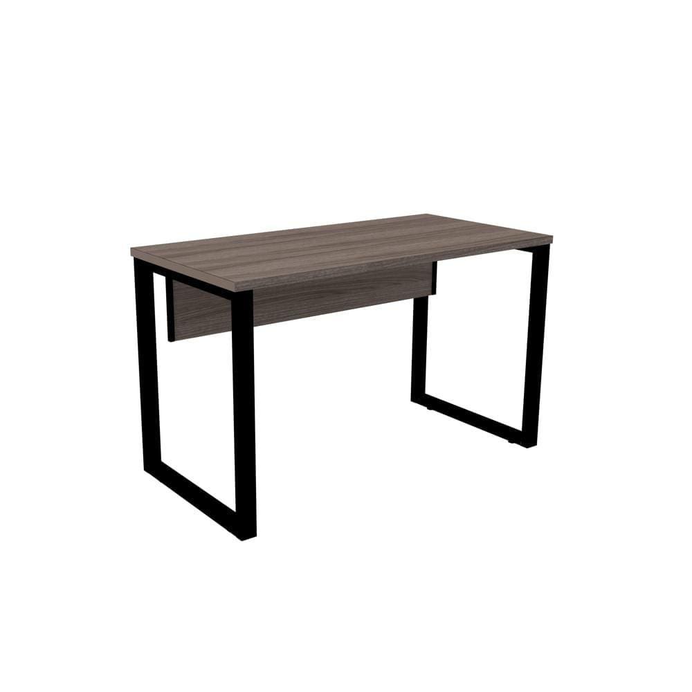 Mesa de Escritório Pé Tubular PE25 em MDP 134 x 60 cm Cor Walnut e Base Preta
