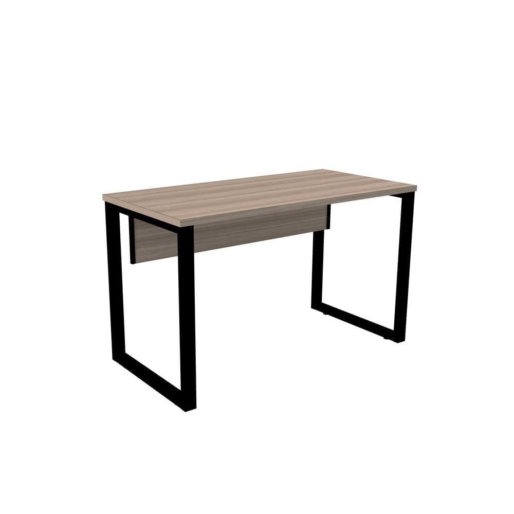 Mesa de Escritório Pé Tubular PE25 em MDP 134 x 60 cm Cor Noce Naturalle e Base Preta