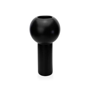 Vaso Decorativo Cilíndrico em Cerâmica Preto 32,5x16x16 cm - D`Rossi